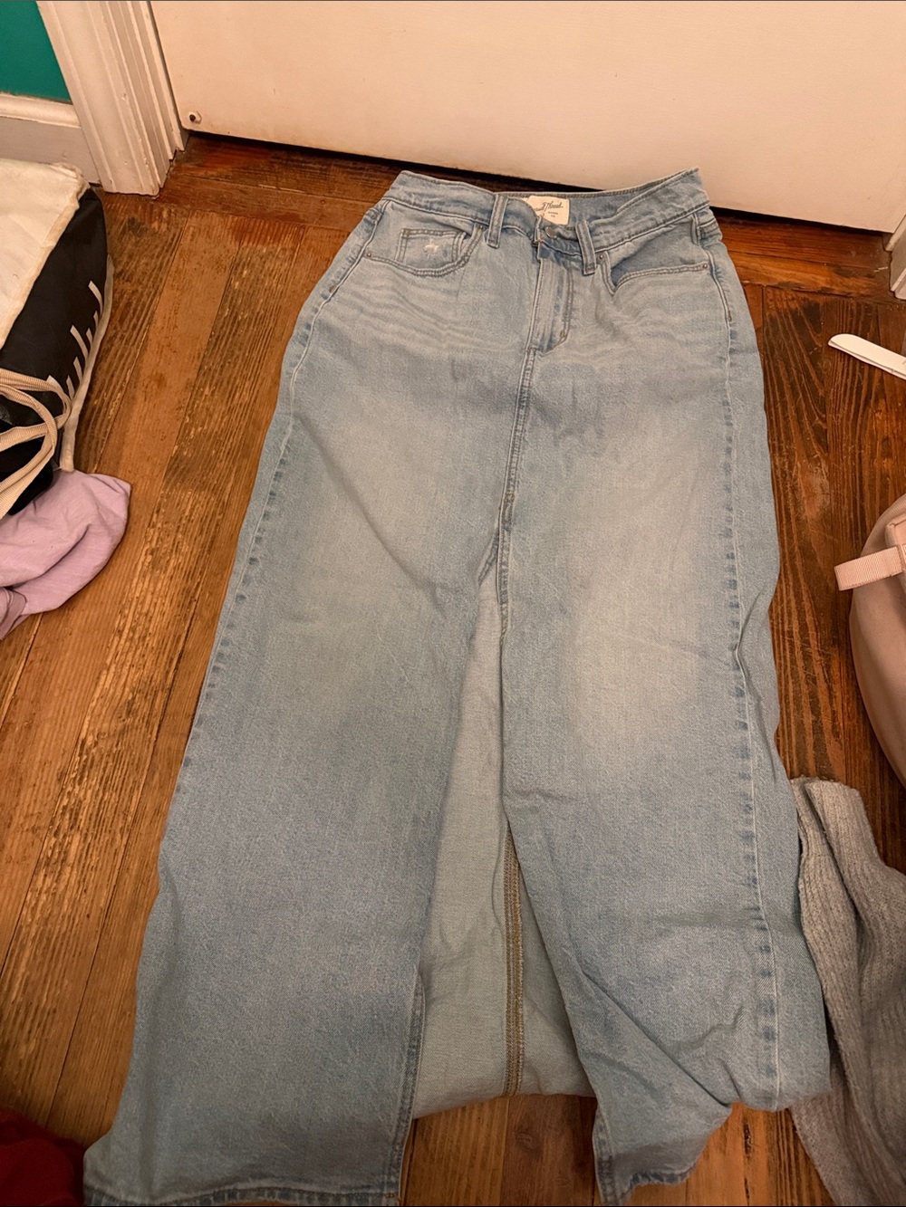 Light Blue High-Rise Jean Maxi Skirt- Universal Threads